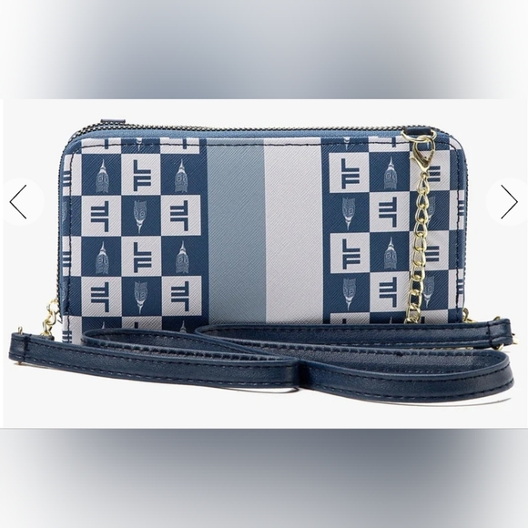 LONDON FOG DIANA SIGNATURE DOUBLE ZIP CROSSBODY BAG AND WALLET COMBO NWT - Picture 2 of 6